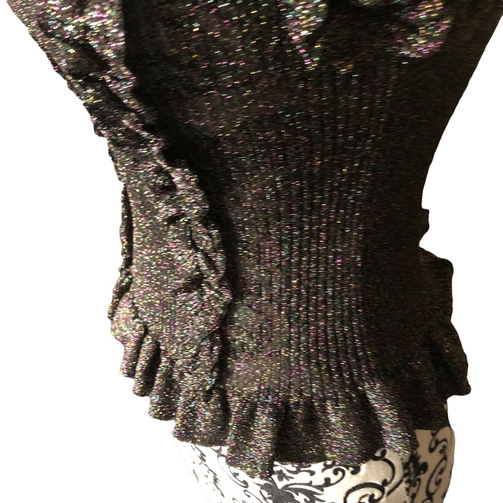 ZARA Sparkly Ruffled Top Small - Picture 13 of 13